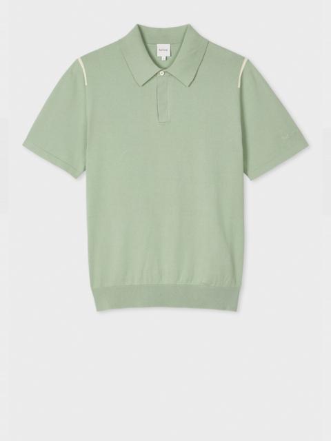 Green Organic Cotton Knitted Polo Shirt