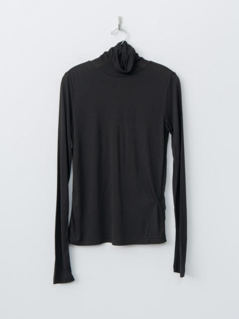 Modal Silk Jersey Turtleneck - Black