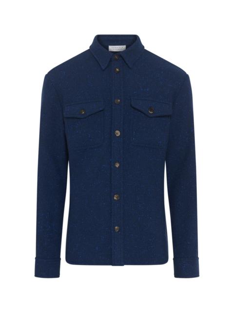 Lucas Overshirt in Electric Navy Speckled Cashmere