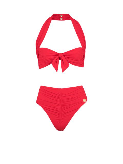 Plain two-piece swimsuit