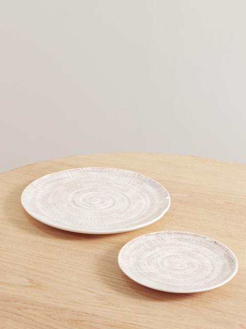 Set Of Two Glazed Ceramic Plates