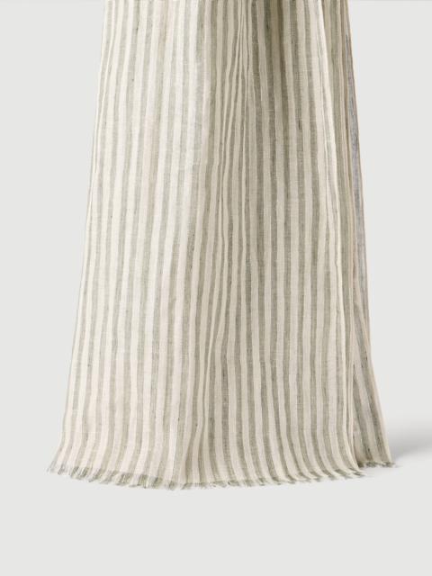 Sparkling striped linen scarf