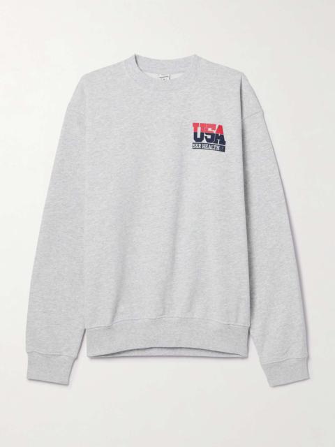 + adidas Originals printed cotton-blend jersey sweatshirt Light gray