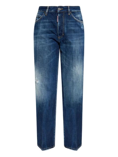 distressed-effect jeans