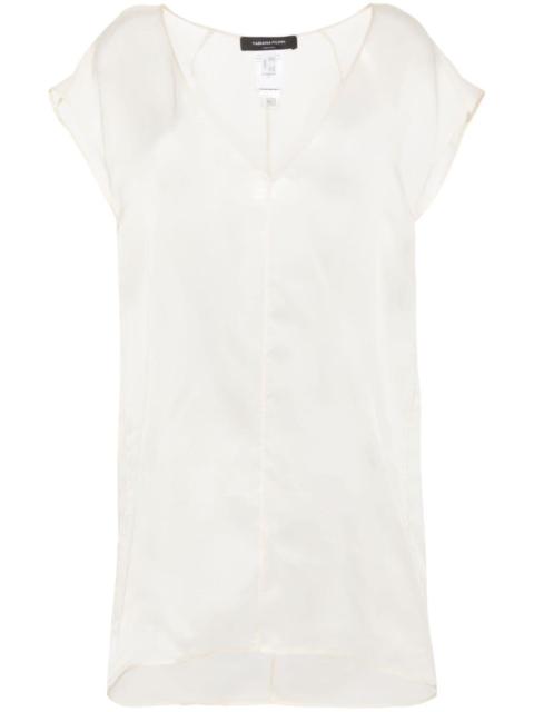 semi-sheer silk blouse