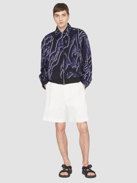 Printed Zip-Front Bowler Jacket