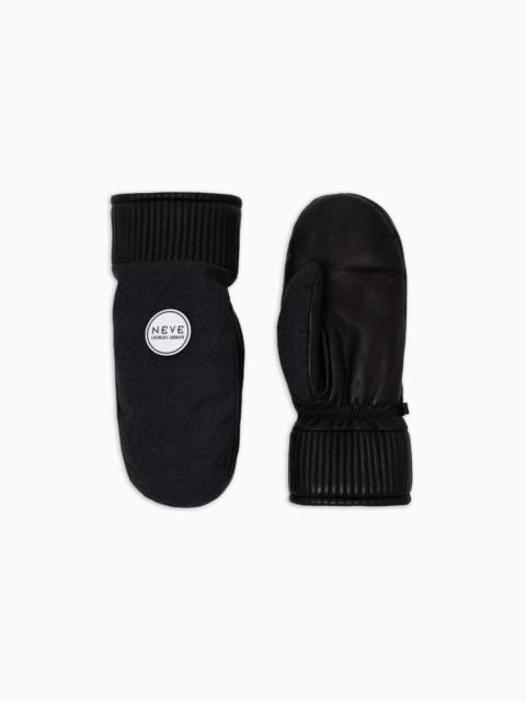 GIORGIO ARMANI NEVE VIRGIN-WOOL AND NAPPA-LEATHER GLOVES