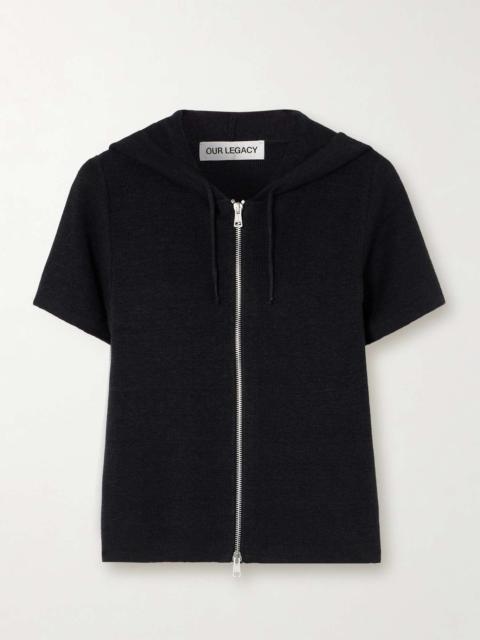 Wisconsin ribbed linen hoodie
