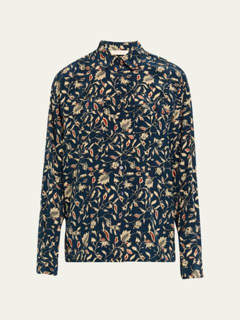 Aida Cascading Ruffle Silk Chiffon Gown