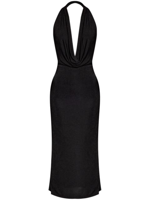 cowl-neck midi dress