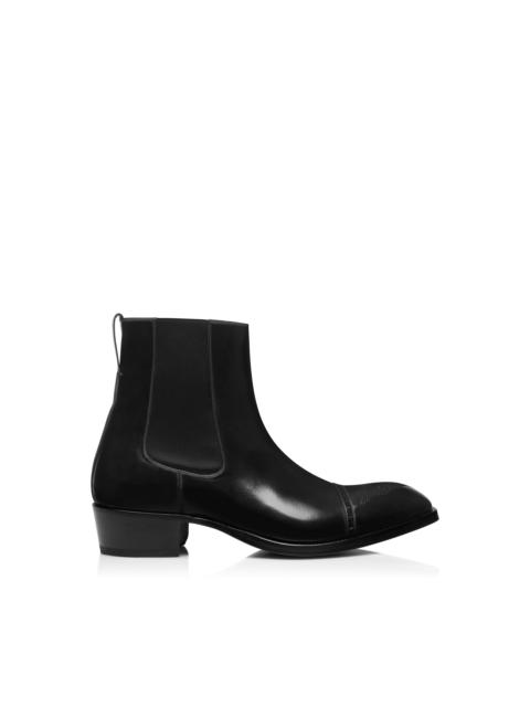 BURNISHED LEATHER VINCENT BROGUE CHELSEA BOOT