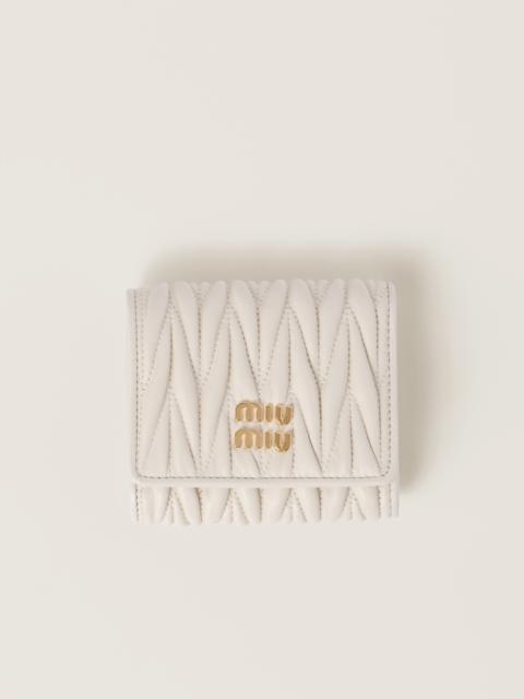 Small matelassé nappa leather wallet