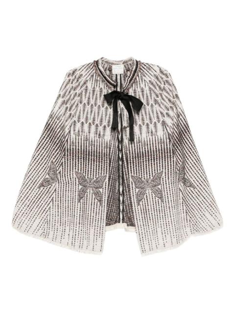 geometric-pattern bow jacket