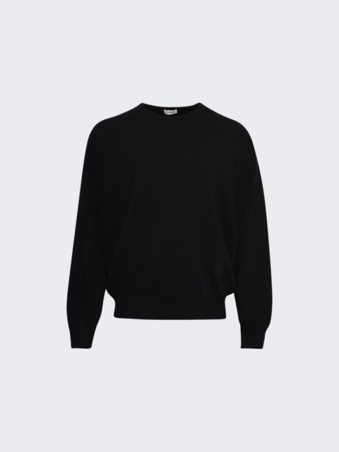 Edge Knit Wool Crewneck Sweater Black