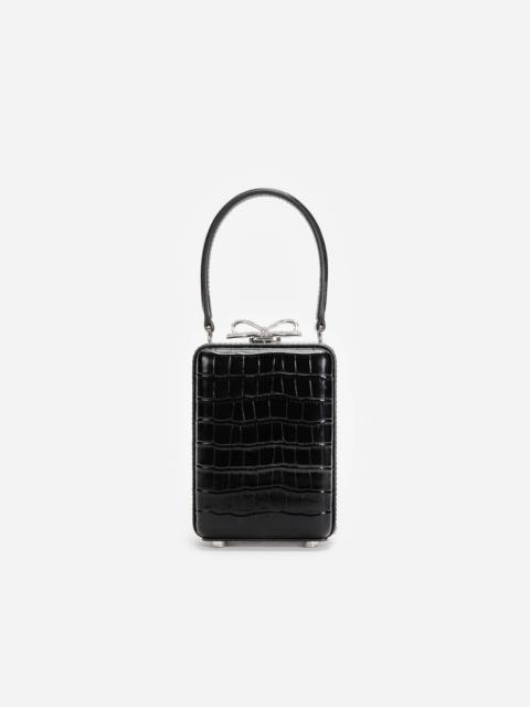 Black Croc Leather Micro Bag