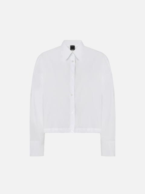 CROPPED STRIPED COTTON SHIRT WITH LOGO