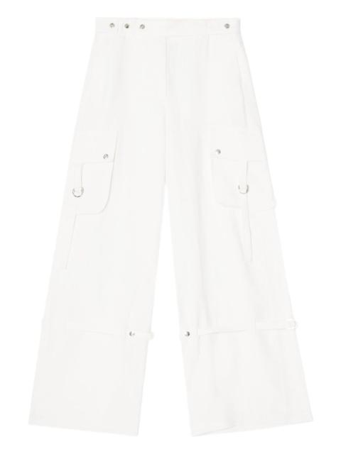 cargo-pocket strap-detail trousers