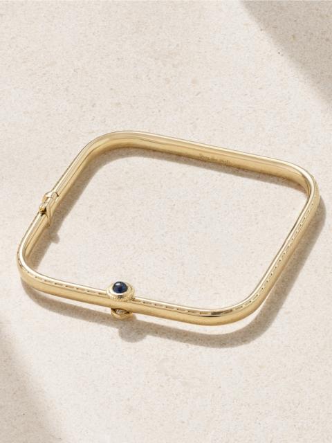 Jonc Gousset 9-karat Gold, Sapphire And Diamond Bracelet