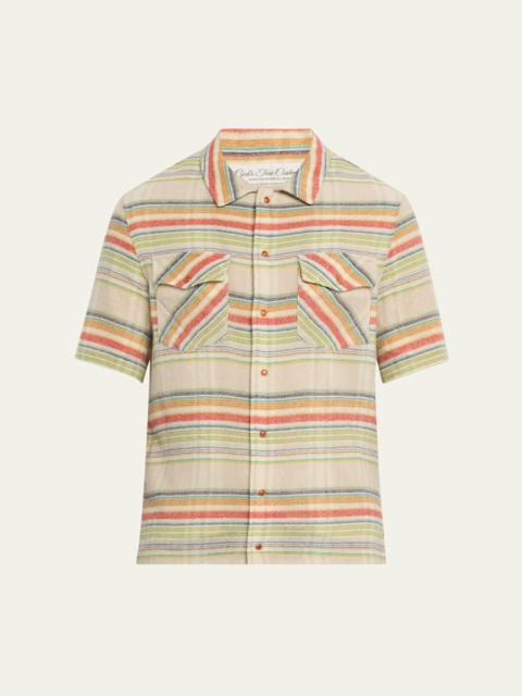 Men's Multi-Stripe Cashmere Gauze Sport Shirt