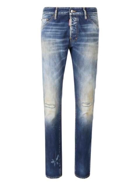 faded distressed denim jeans