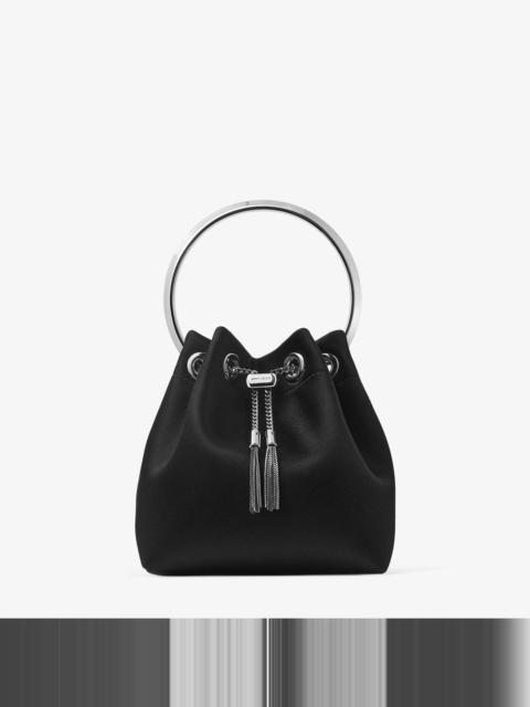 Bon Bon
Black Satin Handbag with Metal Handle