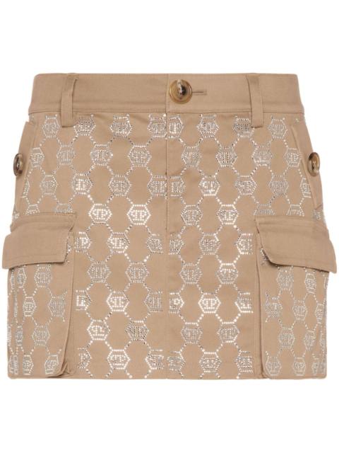 crystal monogram miniskirt