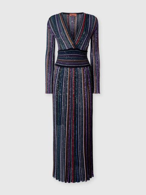 Long Dress with Sequin Embellishment