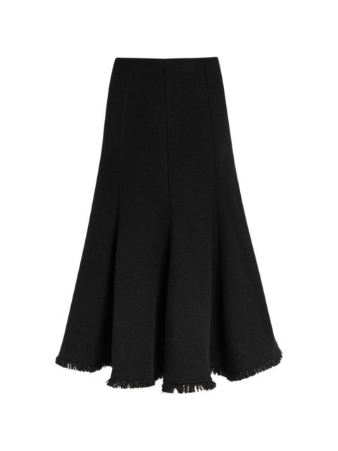 fringed A-line midi skirt