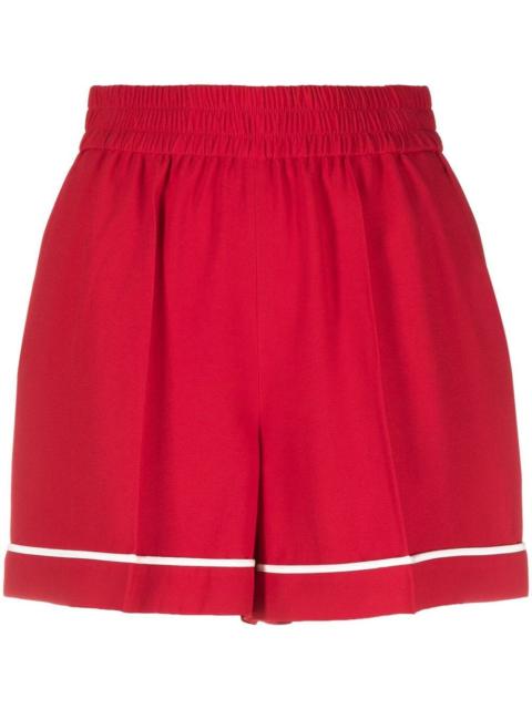 contrast-trim crepe shorts
