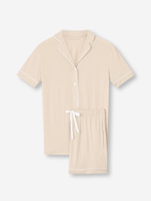 Women's Short Pajamas Lara Micro Modal Stretch Champagne