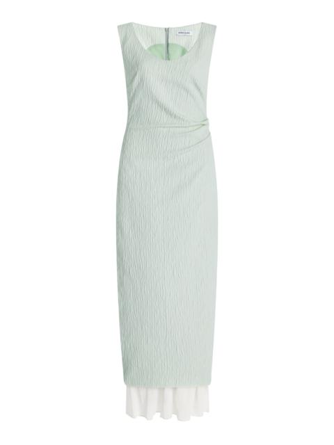 Olivia Crinkled Cotton-Blend Maxi Dress green