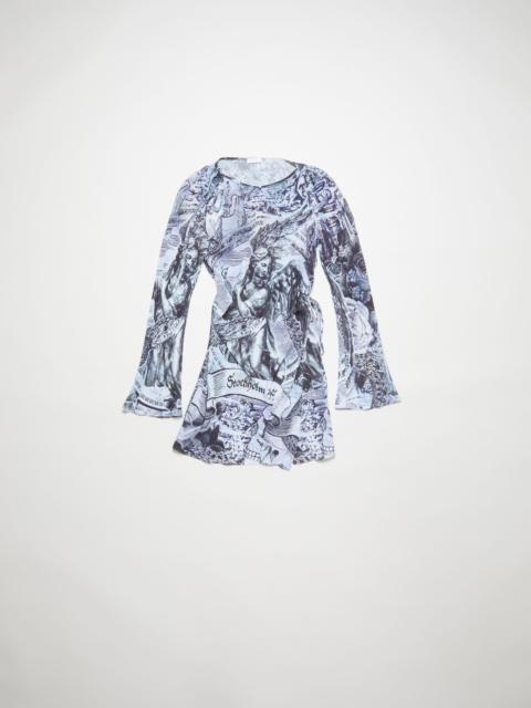 Printed wrap dress - Multi grey