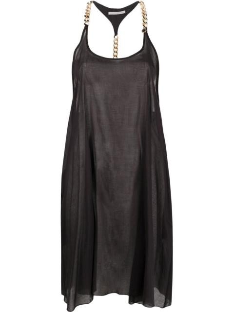 scoop-neck knee-length dress
