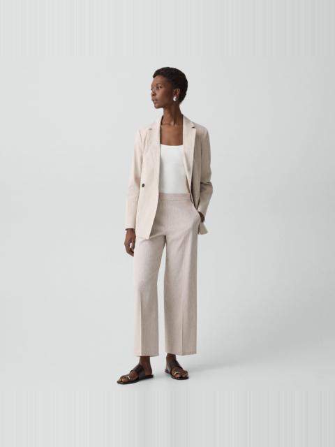 Classic Straight Pull-On Pant in Textured Linen