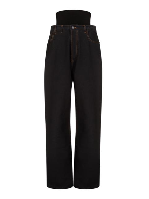 Low-Rise Straight-Leg Jeans black