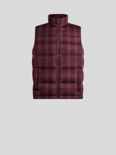 WOOL AND CASHMERE DOWN GILET WITH CHECK MOTIF