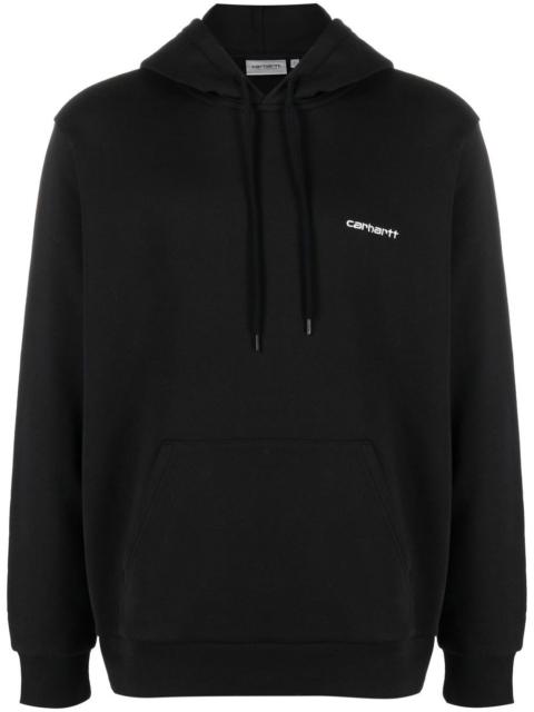Script embroidered pullover hoodie