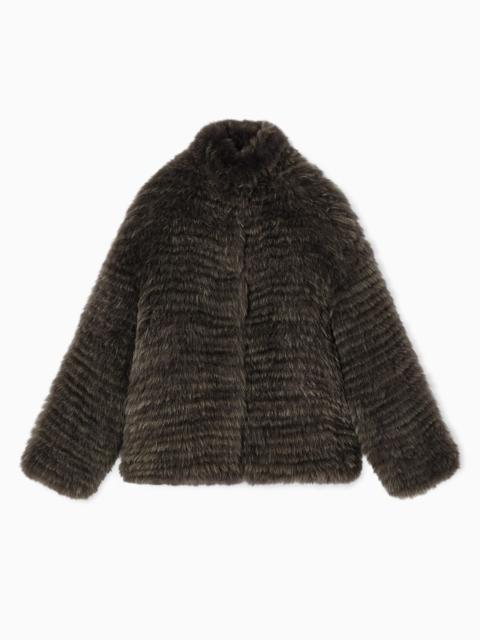 TWO-TONE CASHMERE OVERSIZED BLOUSON