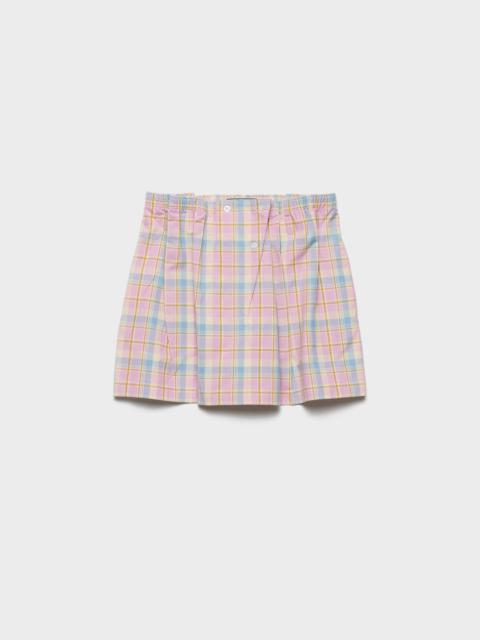 Checked cotton miniskirt