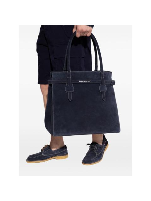 Twin suede tote bag
