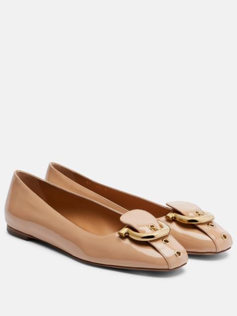 Oxide patent leather ballet flats