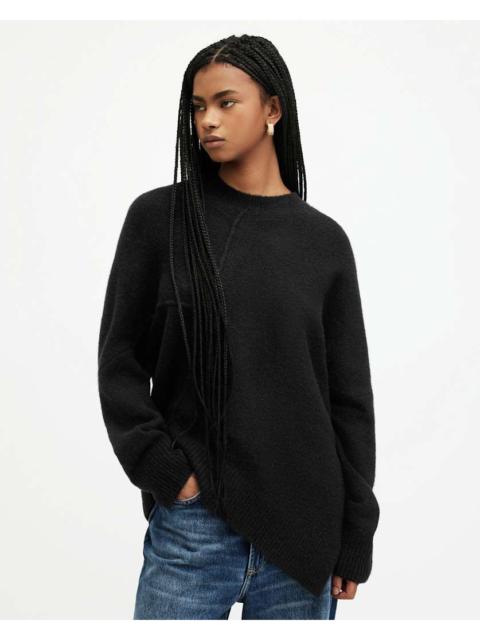 LOCK CREW NECK ASYMMETRIC SWEATER