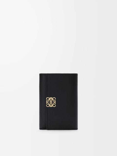 Anagram small vertical wallet in pebble grained calfskin