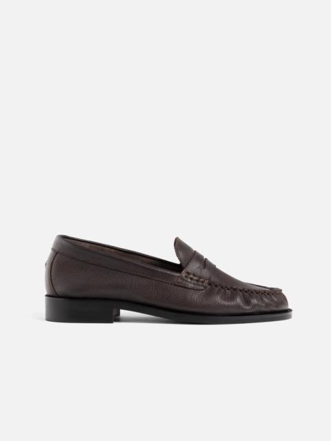 Ezra Chestnut Pebble Pleated Penny Loafer - Women's