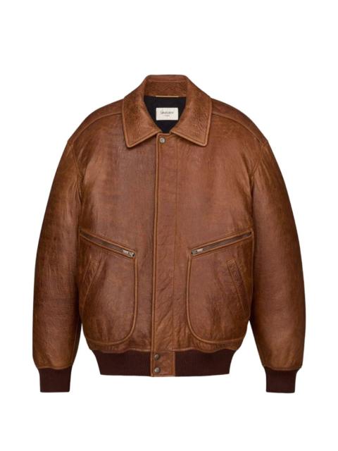 leather bomber jacket