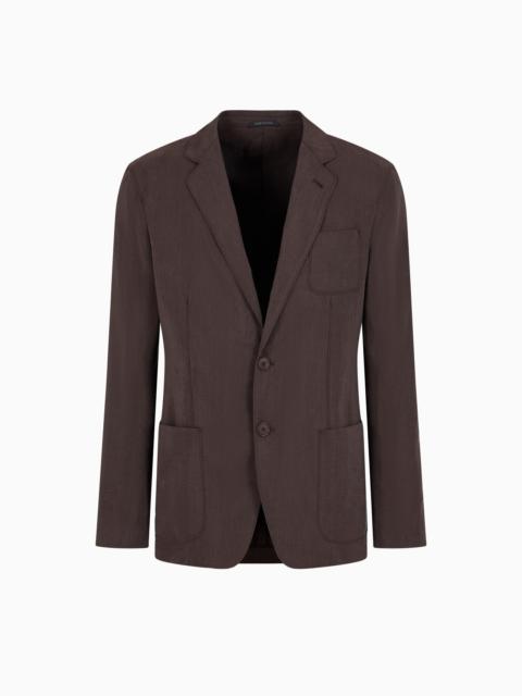 Upton line single-breasted jacket in a washed silk blend