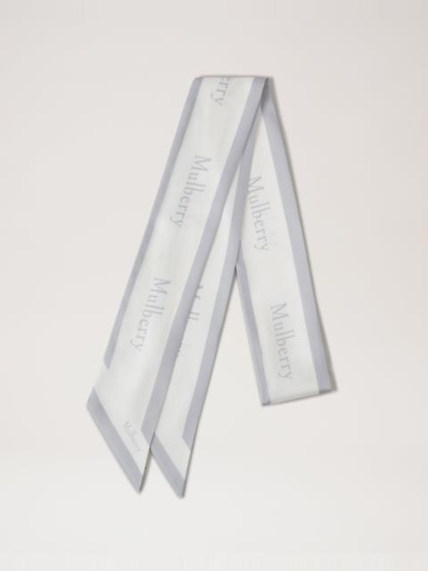Skinny Scarf - Logo Border
Pale Grey-White Recycled Polyester