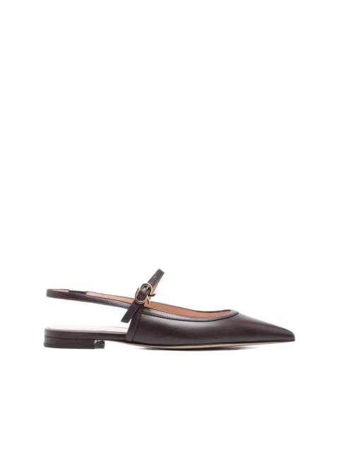 buckle-strap pointed-toe flats