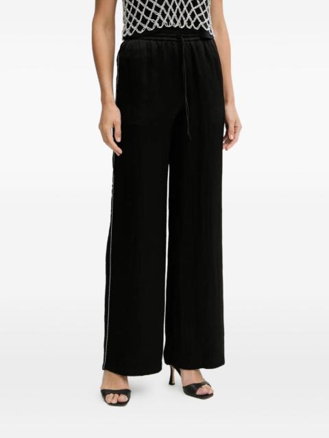 side-stripe satin trousers