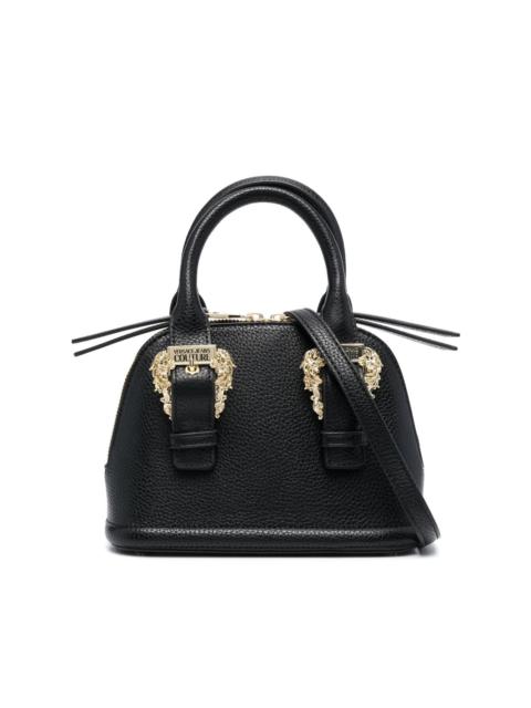 Baroque-buckle faux-leather tote bag
